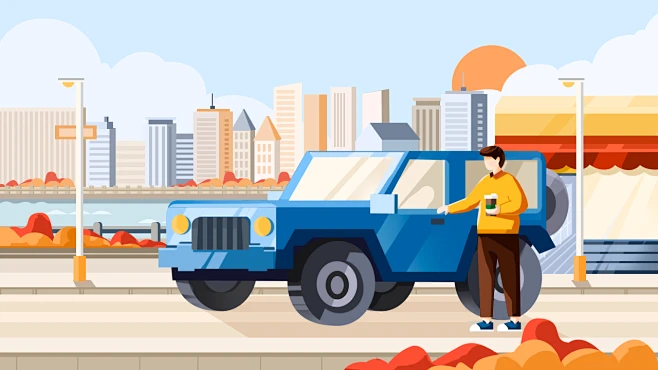 车相关 用车养车插画